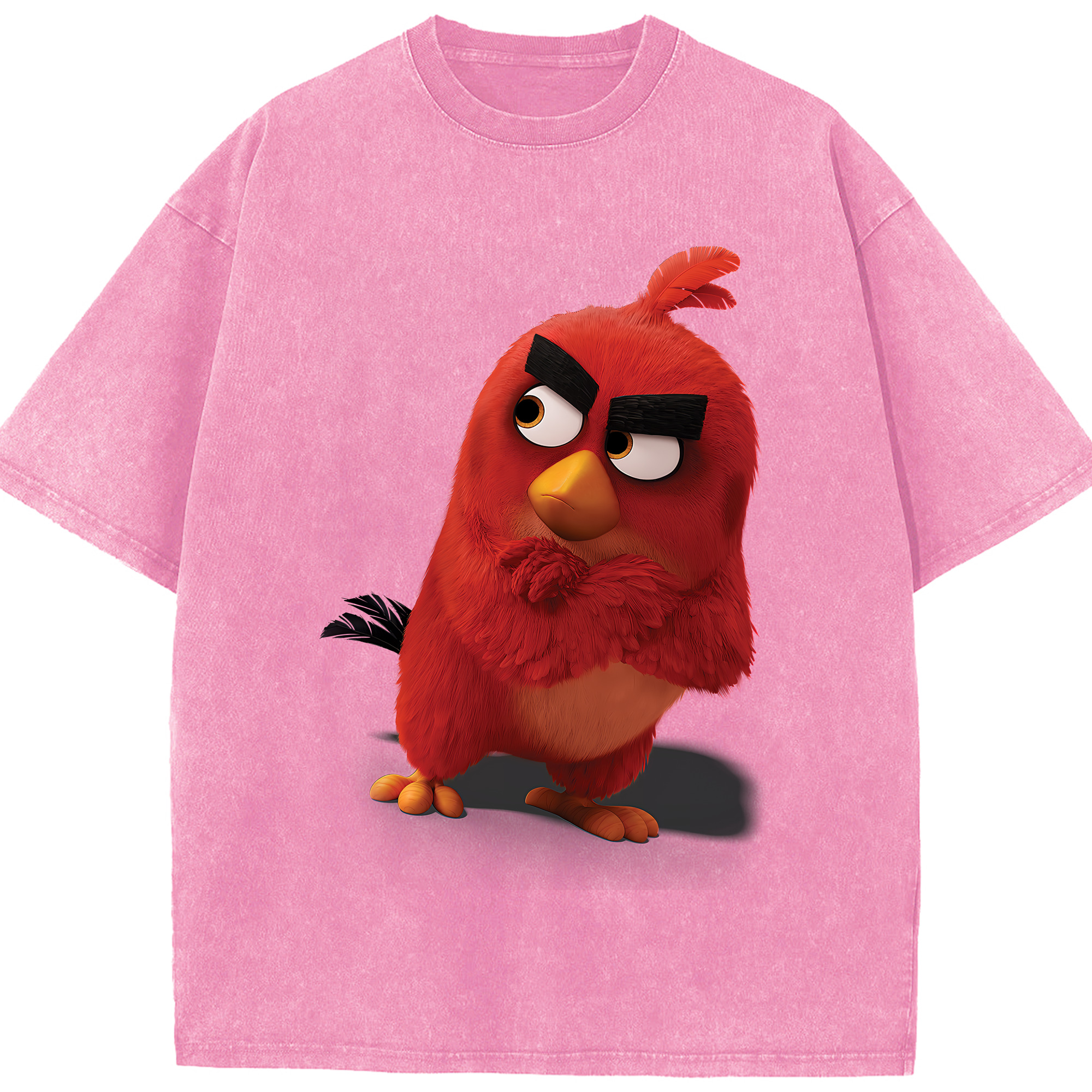 （画像用） Angry Birds アングリーバード 綿100% ヴィンテージ風 半袖Tシャツ（フロントプリント）